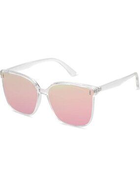 SOJOS Women's Trendy Sun Glasses Vintage Style Shades SJ2157 Clear/Pink